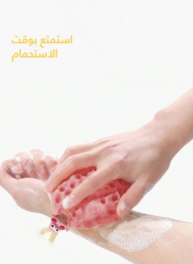 قطعتان من إسفنجة حمام الأطفال فائقة النعومة، كرة استحمام فقاعية لطيفة، تنظيف وتقشير لطيف، صديقة للبشرة للأطفال والرضع، وقت استحمام ممتع - Image 4