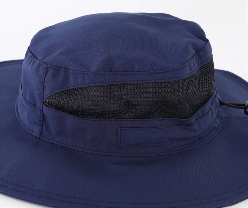 Connectyle Boys Summer Beach Hat Wide Brim Adjustable, Navy, 4-6T - Image 4
