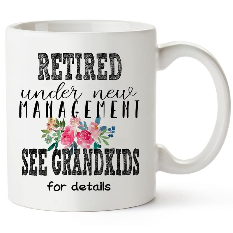 Fatbaby Retirement Gifts for Women,Retired Under New Management See Grandkids For Details Coffee Mug,Happy Retirement Mug for Women 2026,Funny Retired Gifts for Coworker - Image 1