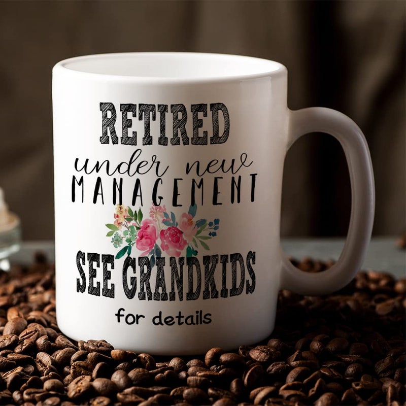 Fatbaby Retirement Gifts for Women,Retired Under New Management See Grandkids For Details Coffee Mug,Happy Retirement Mug for Women 2026,Funny Retired Gifts for Coworker - Image 4