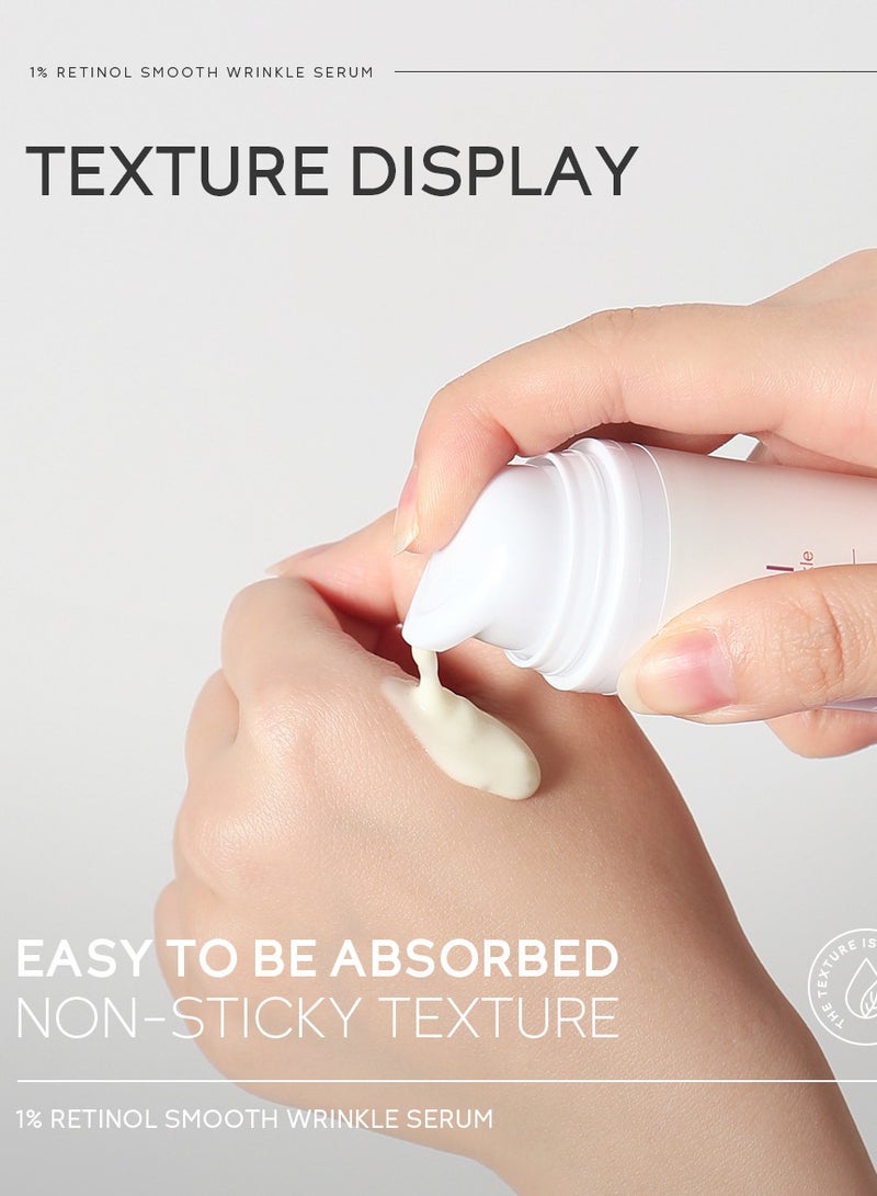 كويوم مصل التجاعيد الناعم 1% ريتينول، 30 مل، شد البشرة، تنعيم التجاعيد، ترطيب، تغذية، نياسيناميد، فيتامين إي - Image 5