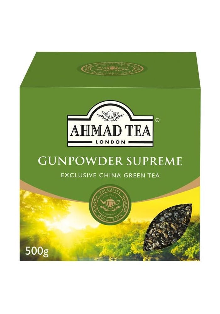 Ahmad Tea شاي أحمد غونباودر سوبريم الأخضر - 500 جرام أوراقLoose - Image 1