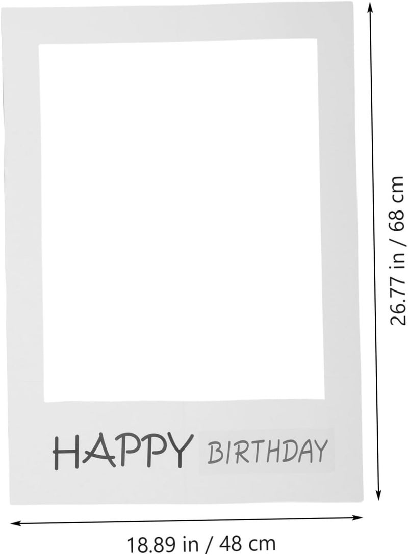PRETYZOOM Birthday Frame Photo DIY Paper Photo Props for Birthday Party Memories - Image 2