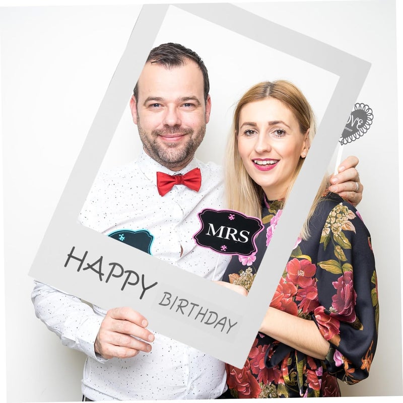 PRETYZOOM Birthday Frame Photo DIY Paper Photo Props for Birthday Party Memories - Image 4