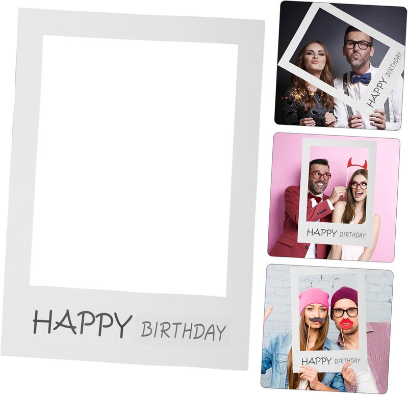 PRETYZOOM Birthday Frame Photo DIY Paper Photo Props for Birthday Party Memories - Image 3