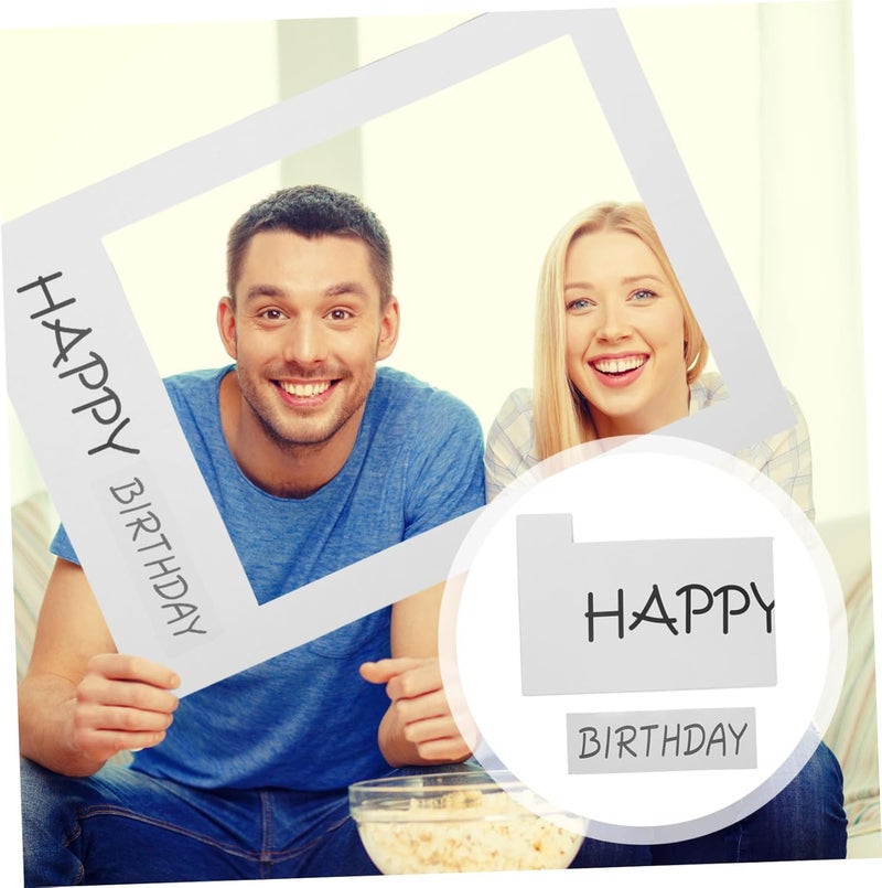 PRETYZOOM Birthday Frame Photo DIY Paper Photo Props for Birthday Party Memories - Image 5