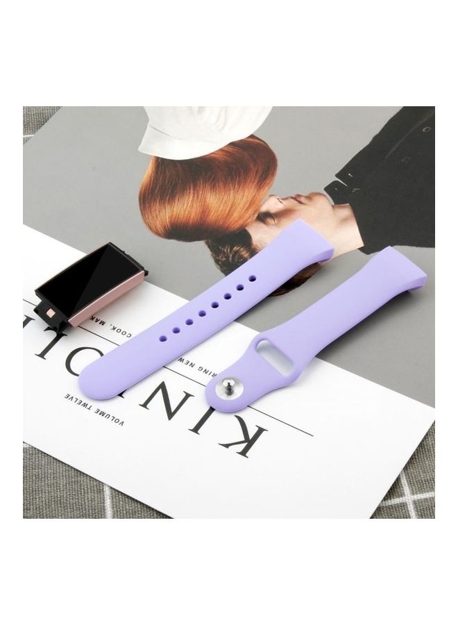 Solid Color Silicone Strap For Fitbit Charge 3 Purple - Image 5
