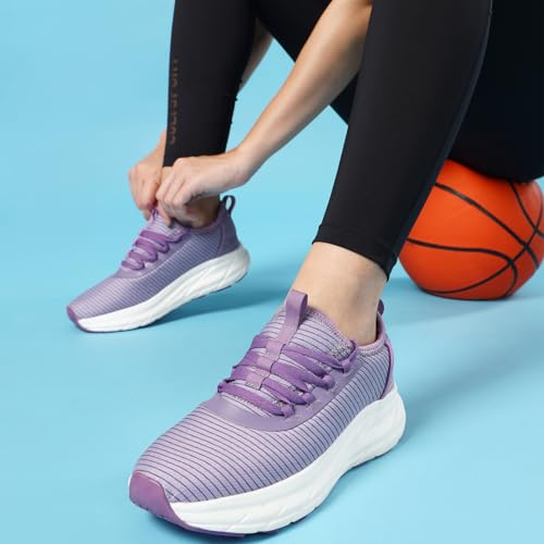 AVANT Women's Sapphire Running Shoes-Superior Traction,Anti Skid, Lightweight, Multi Directional Flexibility, Enhanced Cushioning, Sports Footwear (AVWSH022CL01UK8_Purple_UK 8) - Image 3