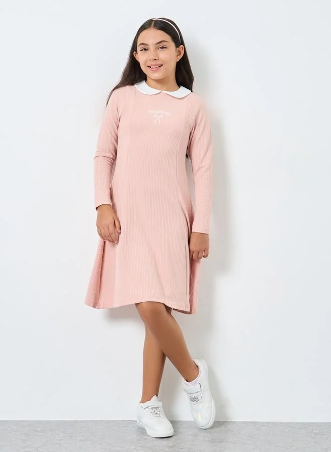Styli Styli Teen Textured Knit Dress
