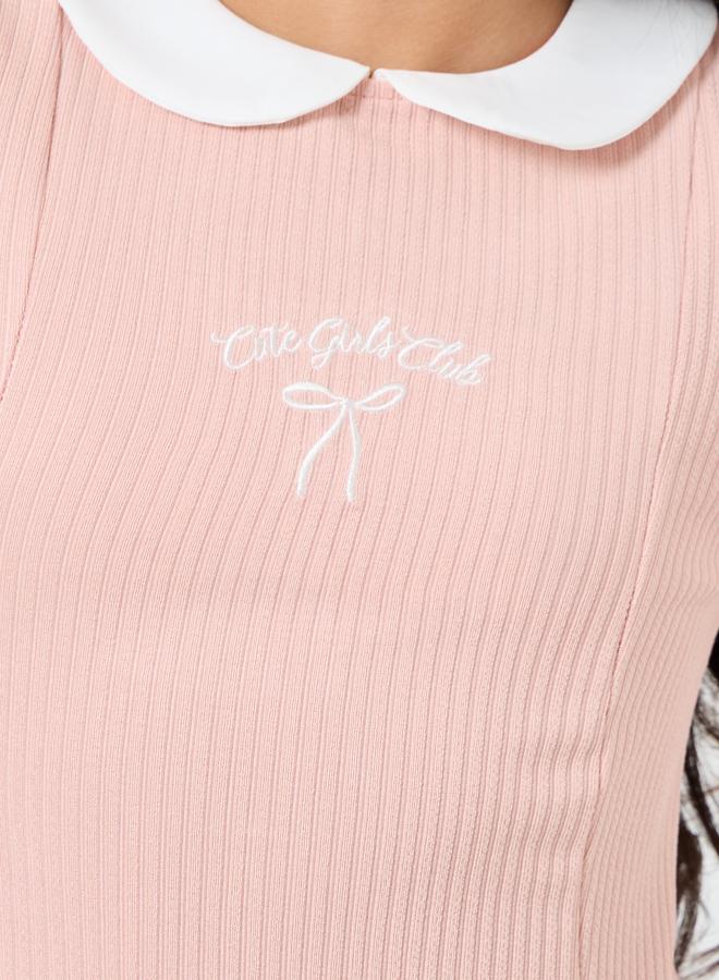 ستايلي فستان محبوك بتفاصيل بارزة الملمس - Image 3