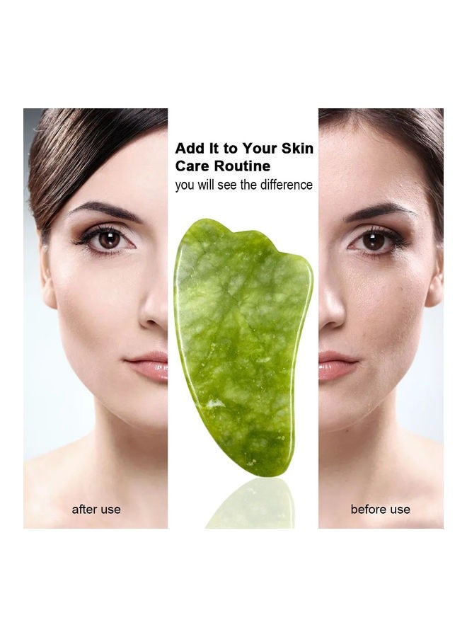 أداة تدليك الوجه Gua Sha مصنوعة من حجر الجاد لتدليك الوجه ، العينين ، الرقبة ، الجسم وشد البشرة . - Image 3