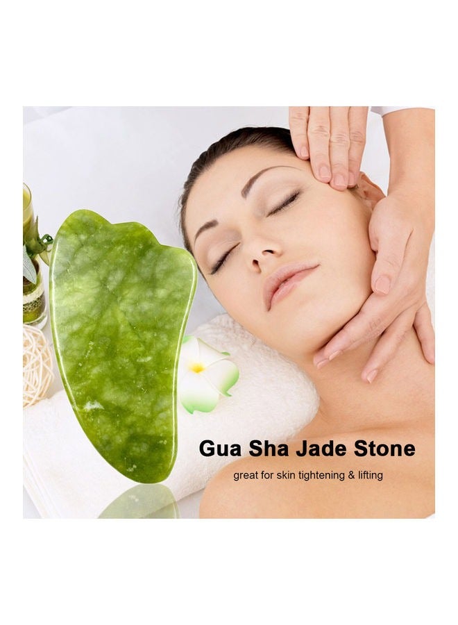 أداة تدليك الوجه Gua Sha مصنوعة من حجر الجاد لتدليك الوجه ، العينين ، الرقبة ، الجسم وشد البشرة . - Image 4