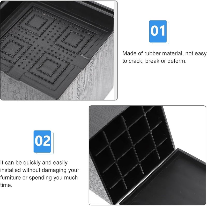 Furniture Leg Risers 4Pcs Mattress Square Heightening Furniture Foot Riser for Cabinets, Tables, Sofas - Image 5