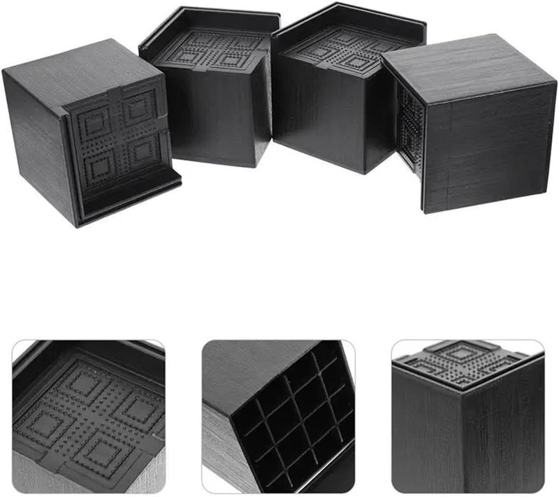 Furniture Leg Risers 4Pcs Mattress Square Heightening Furniture Foot Riser for Cabinets, Tables, Sofas - Image 3
