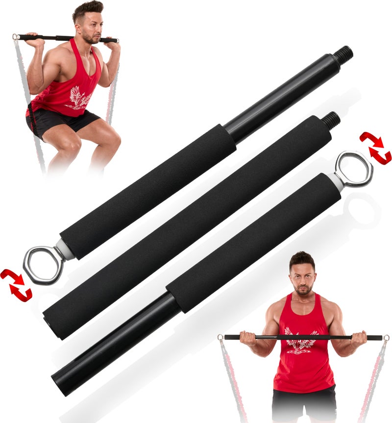 CTRL SPORTS Full Workout Bar for Exercise, Squat, Biceps, Triceps, Shoulders, Back – Adjustable Home Gym Bar Resistance Bands Kit– Durable Steel Gym Resistance Bar - Image 1