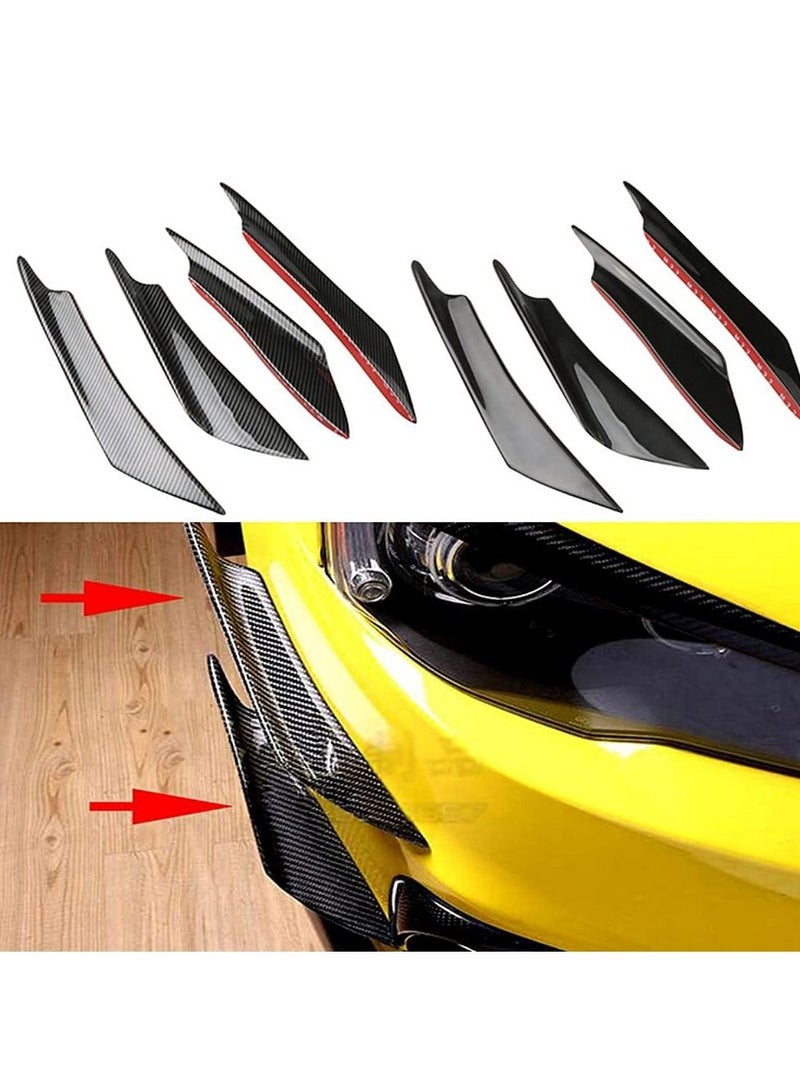 KASTWAVE Car Front Bumper Spoiler, Universal Carbon Fiber Pattern Bumper Lip Fin Splitter, Spoiler Bumper Modified Decoration 2 Large and 2 Small  - Image 4