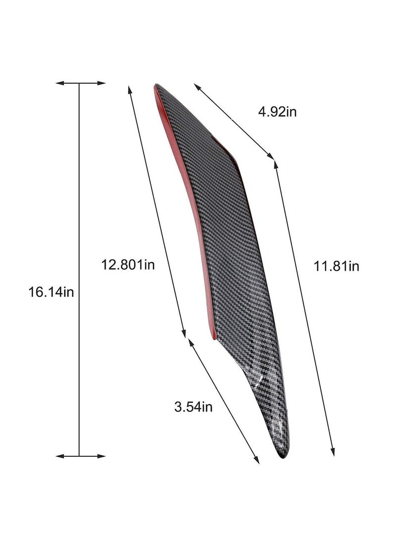 KASTWAVE Car Front Bumper Spoiler, Universal Carbon Fiber Pattern Bumper Lip Fin Splitter, Spoiler Bumper Modified Decoration 2 Large and 2 Small  - Image 5