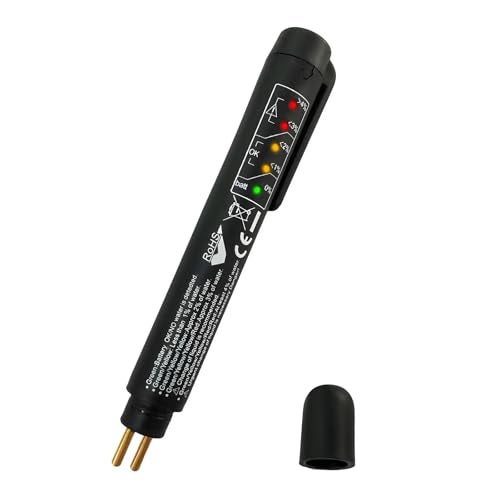 FSTURIOS Brake Fluid Liquid Tester Pen DOT 3 DOT 4 DOT 51 Brake Fluid Diagnostic Testing Pen Vehicle HighPrecision Hydraulic Liquid Oil Moisture Analyzer with 5 LED Indicators - Image 1