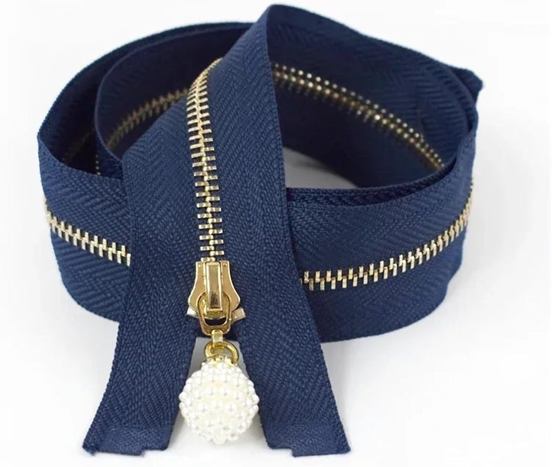 Zipper 2/5Pcs 3# Metal Zipper 15-30cm Close-end 40-70cm Open-end Zippers Coat Jacket Clothes Decor Zips Gold Teeth Zip Sewing(Blue,15cm-CloseEnd) - Image 1