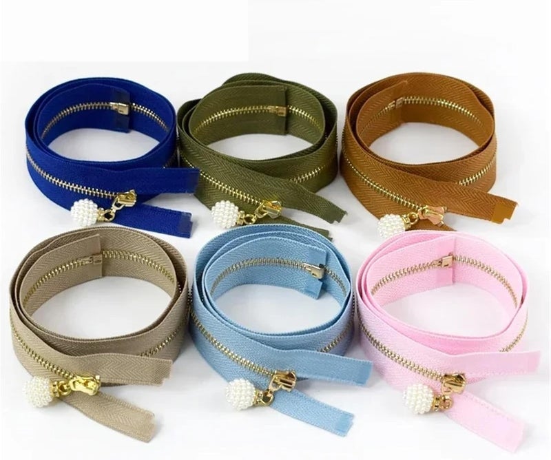 Zipper 2/5Pcs 3# Metal Zipper 15-30cm Close-end 40-70cm Open-end Zippers Coat Jacket Clothes Decor Zips Gold Teeth Zip Sewing(Blue,15cm-CloseEnd) - Image 5