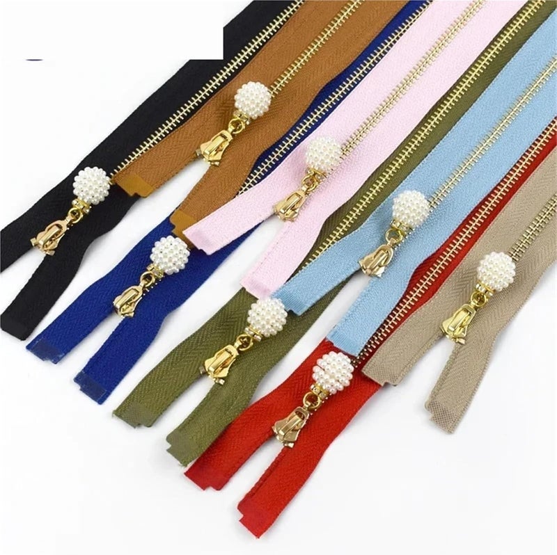 Zipper 2/5Pcs 3# Metal Zipper 15-30cm Close-end 40-70cm Open-end Zippers Coat Jacket Clothes Decor Zips Gold Teeth Zip Sewing(Blue,15cm-CloseEnd) - Image 4