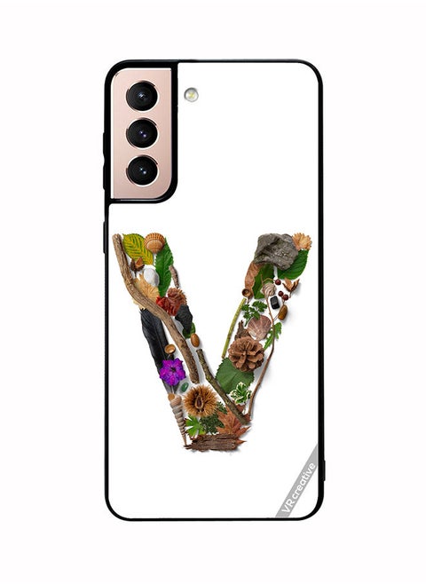 Protective Case Cover For Samsung Galaxy S21 5G Alphabet V Design Multicolour