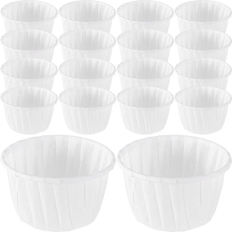 Luxshiny Large Paper Muffin Cups White Baking Supplies Grease Resistant Cupcake Wrappers High Temperature Resistant Baking Liners 100 Pieces For Cupcake - Image 2