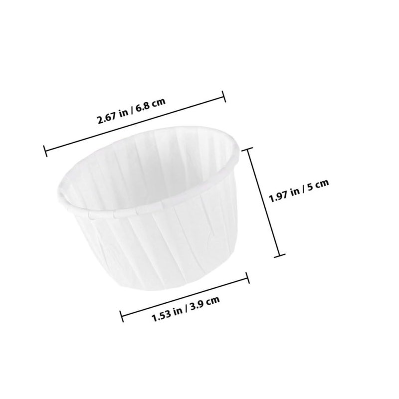 Luxshiny Large Paper Muffin Cups White Baking Supplies Grease Resistant Cupcake Wrappers High Temperature Resistant Baking Liners 100 Pieces For Cupcake - Image 3