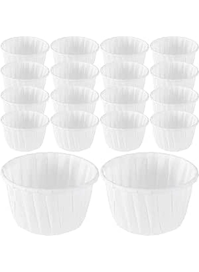 Luxshiny Large Paper Muffin Cups White Baking Supplies Grease Resistant Cupcake Wrappers High Temperature Resistant Baking Liners 100 Pieces For Cupcake - Image 1