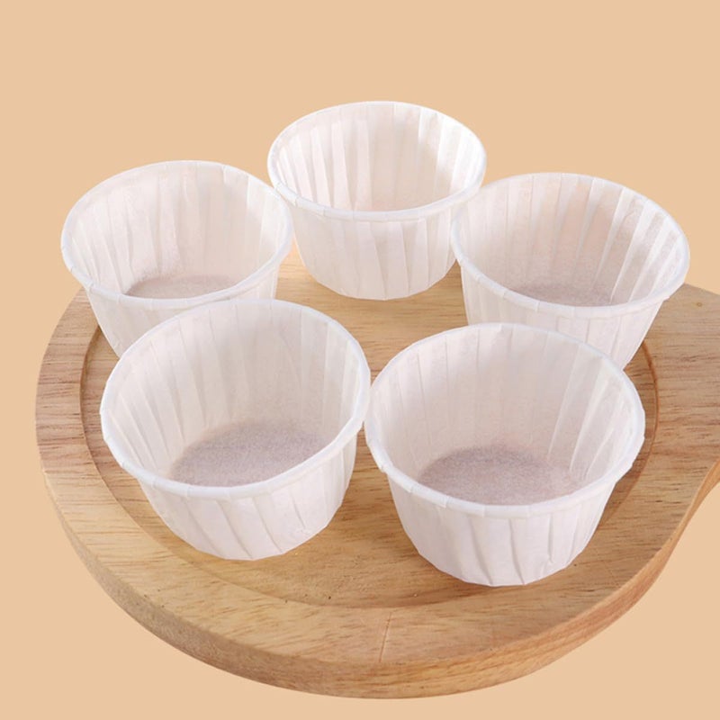 Luxshiny Large Paper Muffin Cups White Baking Supplies Grease Resistant Cupcake Wrappers High Temperature Resistant Baking Liners 100 Pieces For Cupcake - Image 4