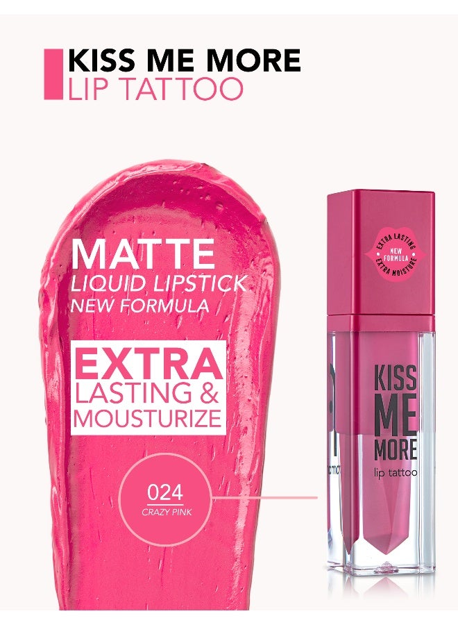 flormar Kiss Me More Lip Tattoo New - 024 Crazy Pink - Image 4