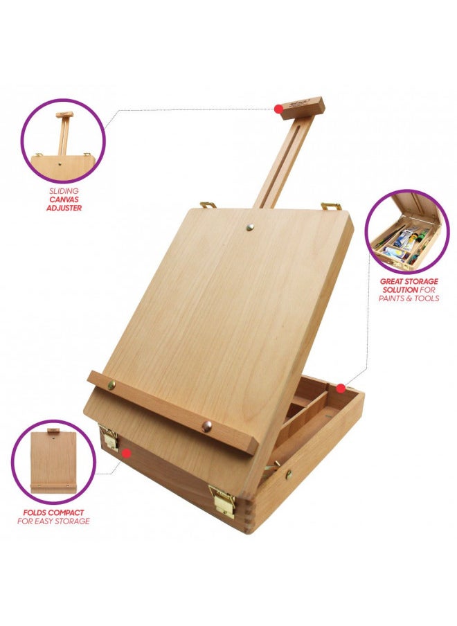 Mont Marte - Mont Marte Tabletop Easels for Painting, Desk Box Easels for Kids Adults&Artists,Beech Wood - Image 1