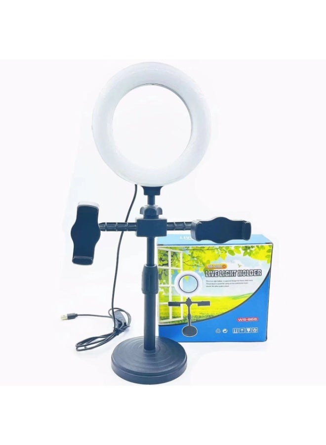 Portable 6-Inch Ring Light with Adjustable Phone Stand – Enhance Your Videos & Makeup Tutorials - Image 1
