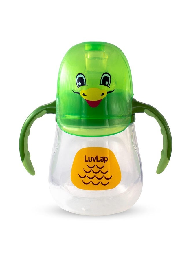 Luvlap Clever Frog Spout Sipper for Infant/Toddler, 210ml, Anti-Spill Sippy Cup with Soft Silicone Spout BPA Free, 6m+ (Green) - Image 1