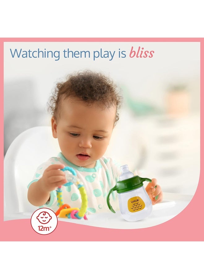 Luvlap Clever Frog Spout Sipper for Infant/Toddler, 210ml, Anti-Spill Sippy Cup with Soft Silicone Spout BPA Free, 6m+ (Green) - Image 5