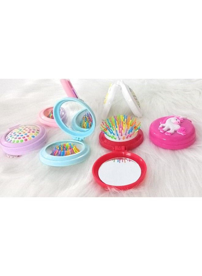Tera13 Tera 13 Cute Unicorn Theme Hair Brush Massage Comb Shower With Mirror Hair Brush Styling Tools For Girls Unicorn Hair Brush For Girls (Pack Of 2)  - Image 5