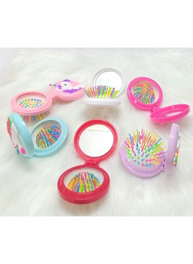 Tera13 Tera 13 Cute Unicorn Theme Hair Brush Massage Comb Shower With Mirror Hair Brush Styling Tools For Girls Unicorn Hair Brush For Girls (Pack Of 2)  - Image 4
