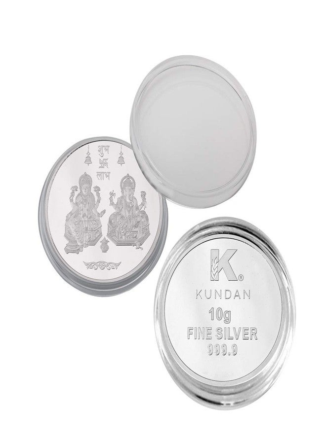 Kundan 10 gm (999.9) Lakshmi Ganesh Silver Precious Coin - Image 3