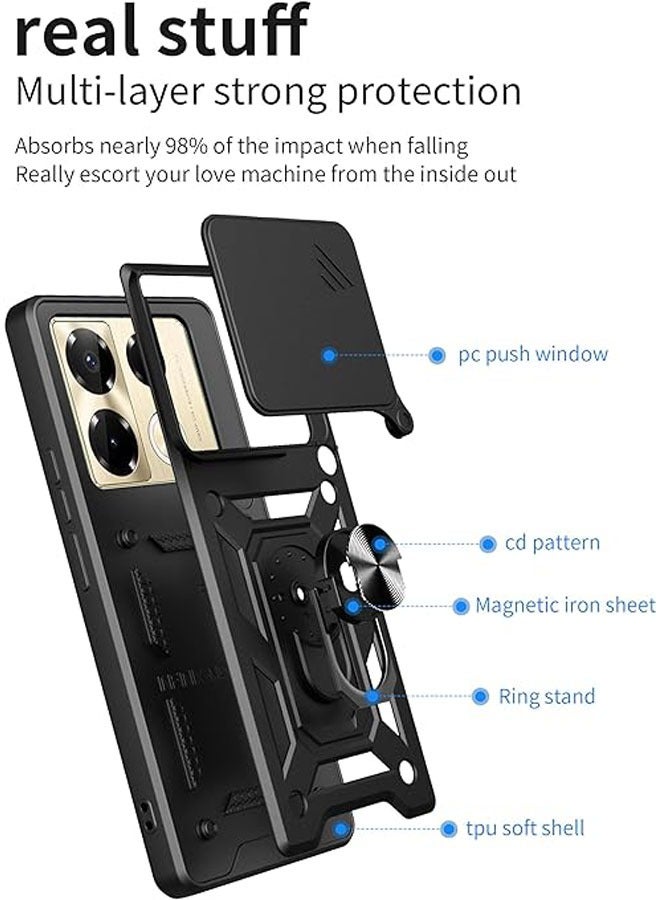 عام متوافقة مع حافظة هاتف Infinix Note 40 Pro 5G بغطاء منزلق لعدسات الكاميرا المتوافقة مع Infinix Note 40 Pro. - Image 2