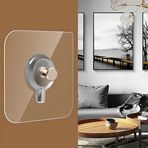 Rylan Self Adhesive 6mm Nail Wall Hook for Hanging Photo Frame, Wall Clock, Heavy Duty Transparent Hook, Wall Hanging Self Adhesive Wall Nail (10 pcs) - Image 1
