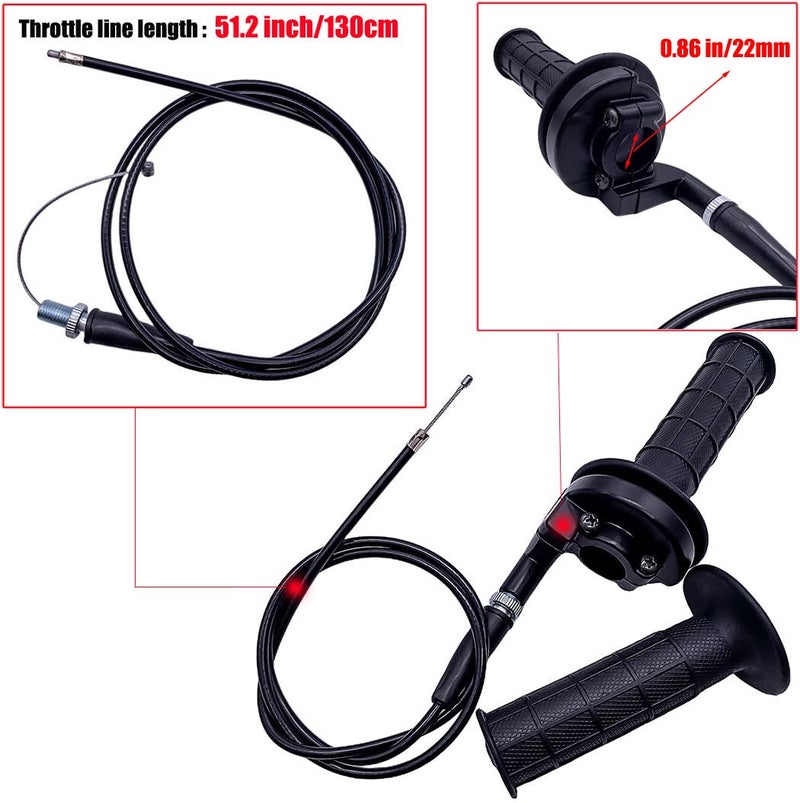 Aniro Moto Auto-Moto Twist Throttle Cable Housing Grips Set for Mini Bike Pit Bike Dirt Bike MOTOVOX MBX10 MBX11 and Warrior MB165 MB200 5.5HP 6.5HP196cc - Image 5