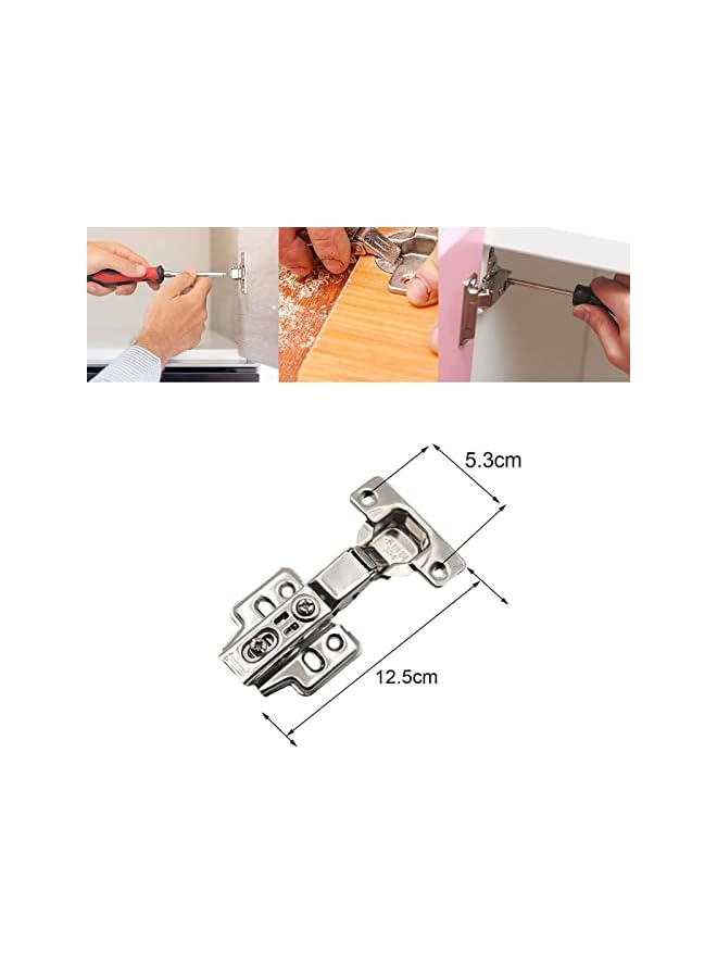 PROMASS promass Kitchen Soft Close Cabinet Hinges, 6 Pcs Silent Hydraulic Slow Door Hinge Kitchen Units Door Hinges Hardware Accessories for Cabinets, Wardrobes and Bookcases, Silver - Image 2