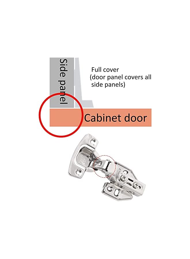 PROMASS promass Kitchen Soft Close Cabinet Hinges, 6 Pcs Silent Hydraulic Slow Door Hinge Kitchen Units Door Hinges Hardware Accessories for Cabinets, Wardrobes and Bookcases, Silver - Image 4