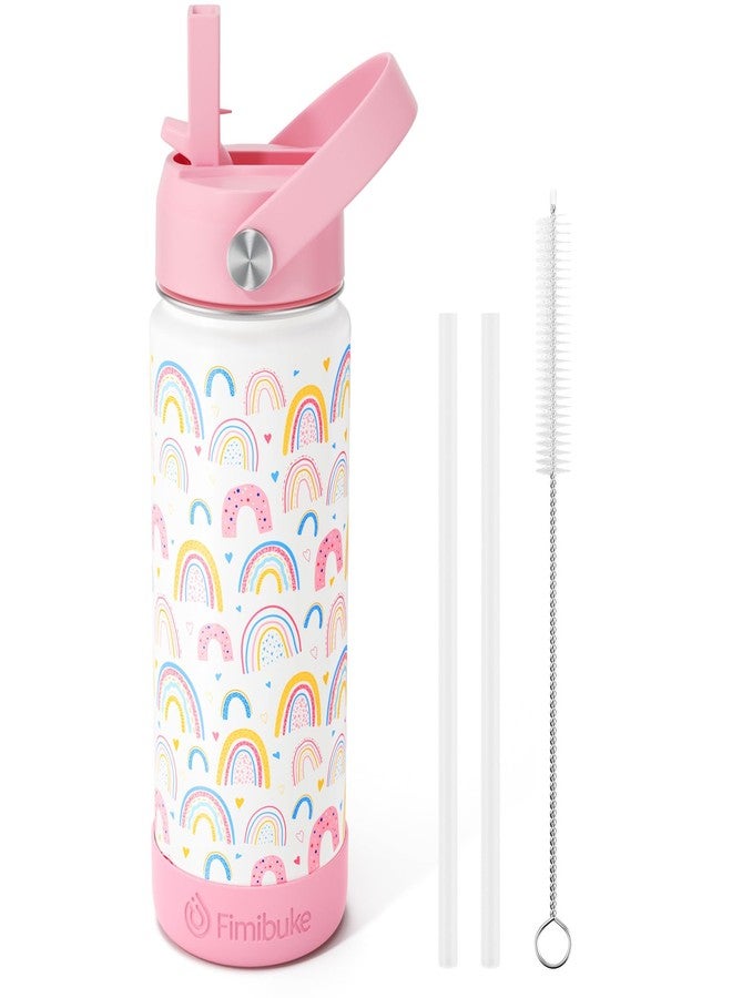 Fimibuke Kids Insulated Water Bottle - 18oz BPA-FREE 18/8 Stainless Steel Metal Water Bottle with Straw for School Travel Tumbler Leak Proof Kids Cup 018 - Image 1