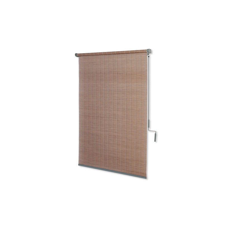 Coolaroo Wand Operated Outdoor Roller Shade â€“ Cordless Sun Blocking Window Blind for Patio, Deck, or Sunroom â€“ Fade Resistant, Smooth Wand Operation, Kid-Safe, Hardware Included, 4' x 6', Teak - Image 2