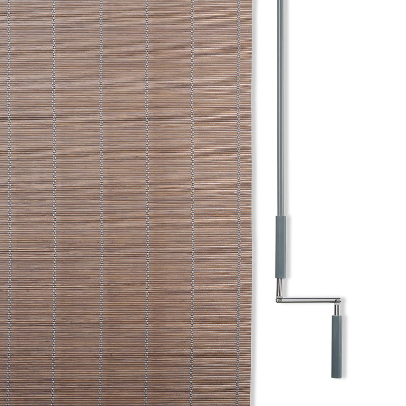 Coolaroo Wand Operated Outdoor Roller Shade â€“ Cordless Sun Blocking Window Blind for Patio, Deck, or Sunroom â€“ Fade Resistant, Smooth Wand Operation, Kid-Safe, Hardware Included, 4' x 6', Teak - Image 5
