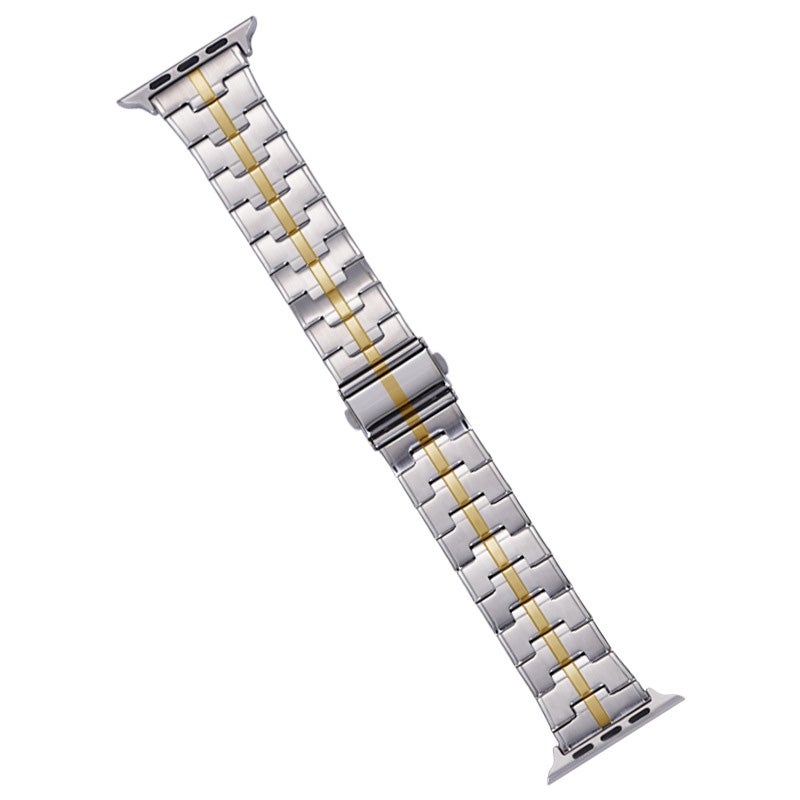 CHOiCE For Watch Series 9 45mm Stainless Steel Watch Band(Silver Gold) - Image 1