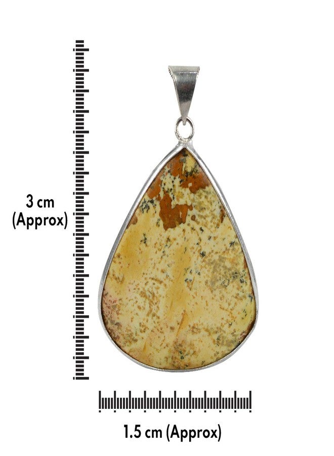 Crystu AAA Picture Jasper Pendant Drop Shape Crystal Stone Locket - Pendant with Metal Chain for Reiki Healing and Crystal Healing Gemstone for Unisex (Color : Multi) - Image 5