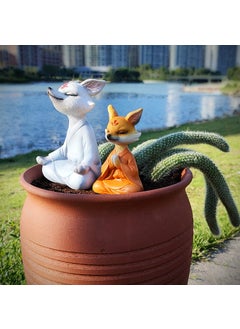 Mini Zen White Fox Succulent Pot Decor White Fox