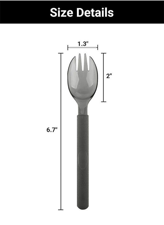 Sweet Life Disposable Sporks, 100pcs 6.8"x1.3" Plastic Sporks, Heavy Duty Heavyweight Plastic Cutlery Individually Wrapped Fork Spoon for Party Bulk Wedding Birthday Picnic Family Gathering  - Image 2